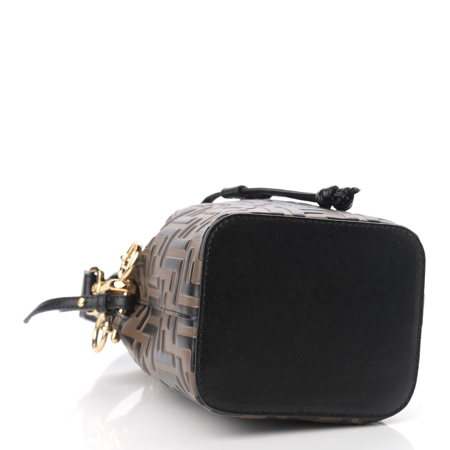 Fendi Vitello Liberty F is Fendi Bi-Color FF 1974 Embossed Mini Mon Tresor Bucket Bag Maya Black 4 of 9