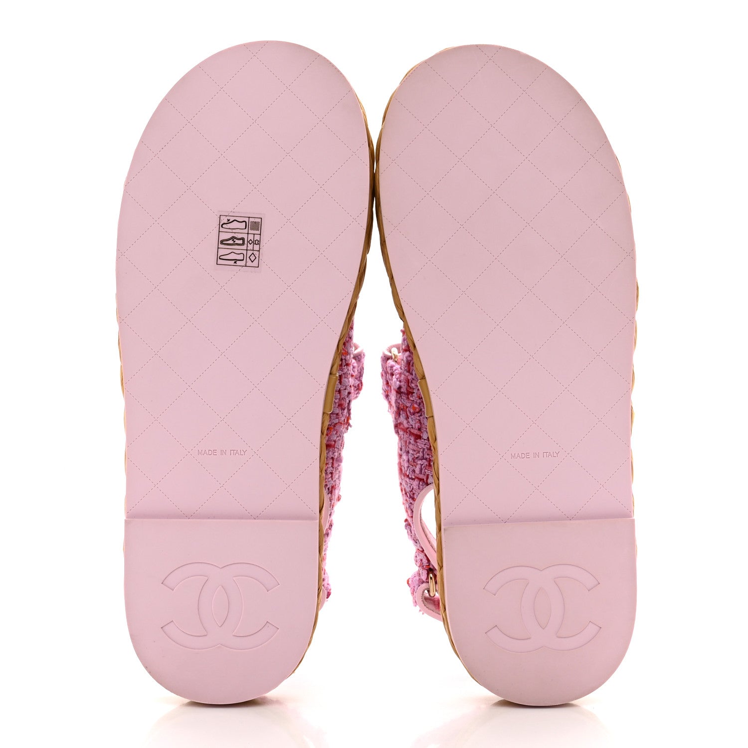Chanel Tweed Patent Calfskin Velcro Dad Sandals 41 Light Purple Pink Red 5 of 8