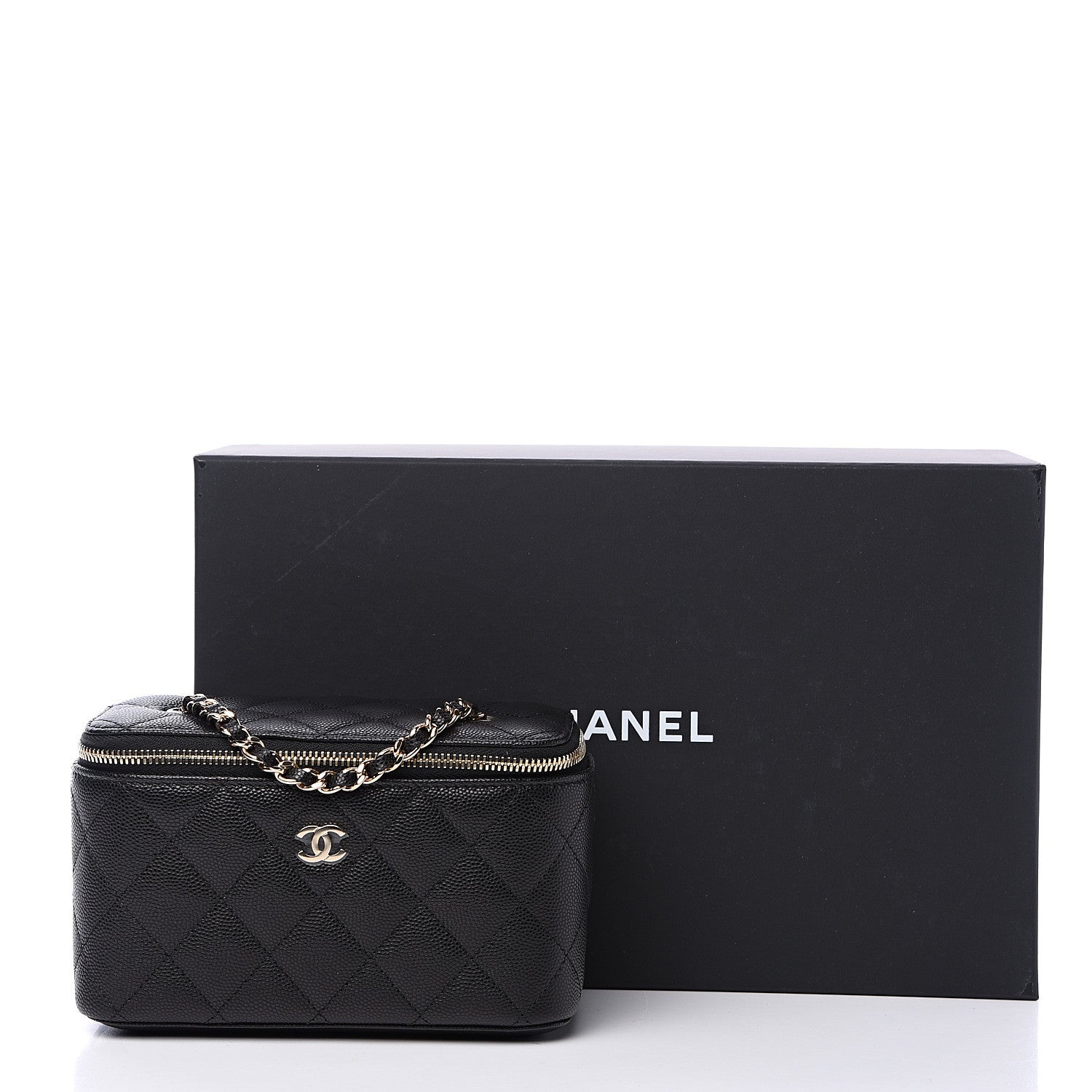 Chanel Caviar Quilted Small Vanity Case With Chain Black 9 of 9
