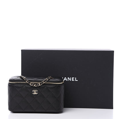 Chanel Caviar Quilted Small Vanity Case With Chain Black 9 of 9
