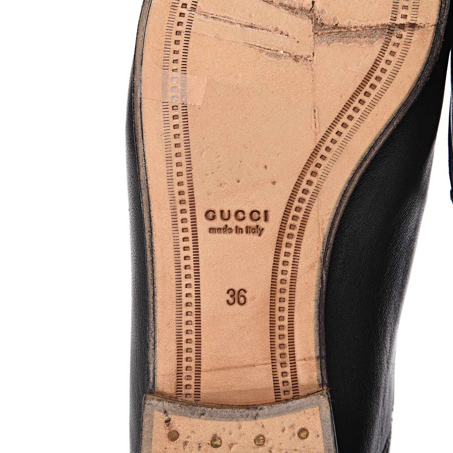 Gucci Lambskin Womens Brixton Horsebit Loafers 36 Black 8 of 16