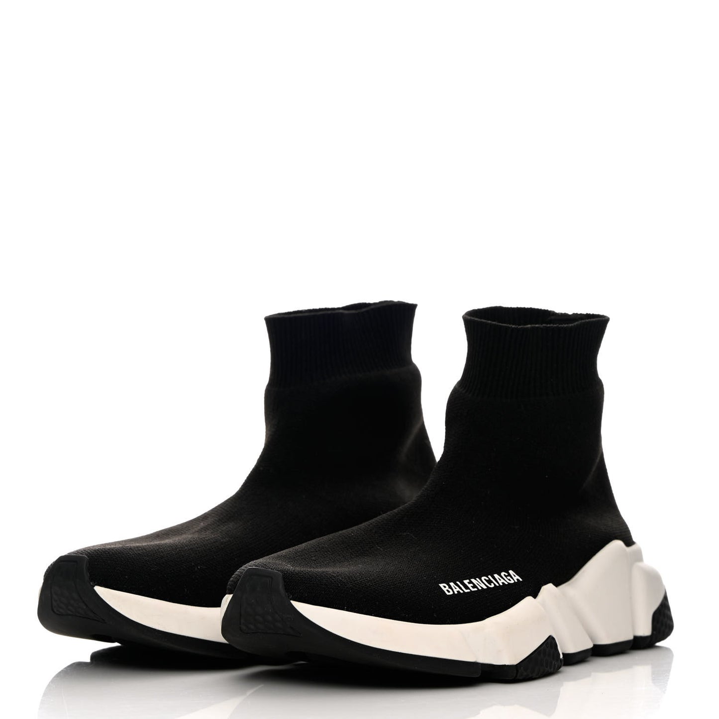 Neoprene Knit Womens Speed Sneakers 35 Black White