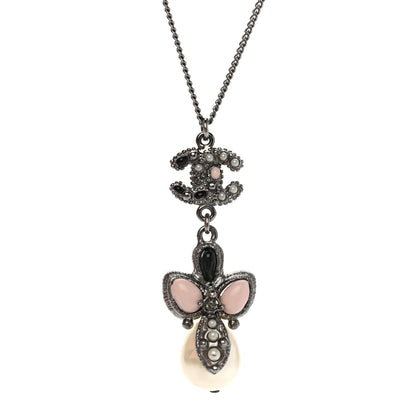 Chanel Ruthenium Pearl CC Drop Necklace 4 of 8
