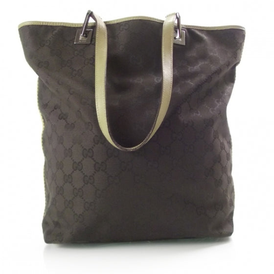 Gucci Monogram Web Bucket Tote Brown 1 of 11