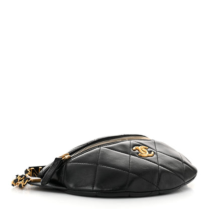Chanel Lambskin Enamel Quilted Waist Bag Black 4 of 10