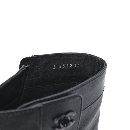 Chanel Iridescent Calfskin CC Turnlock Ankle Boots 40.5 Black 8 of 9
