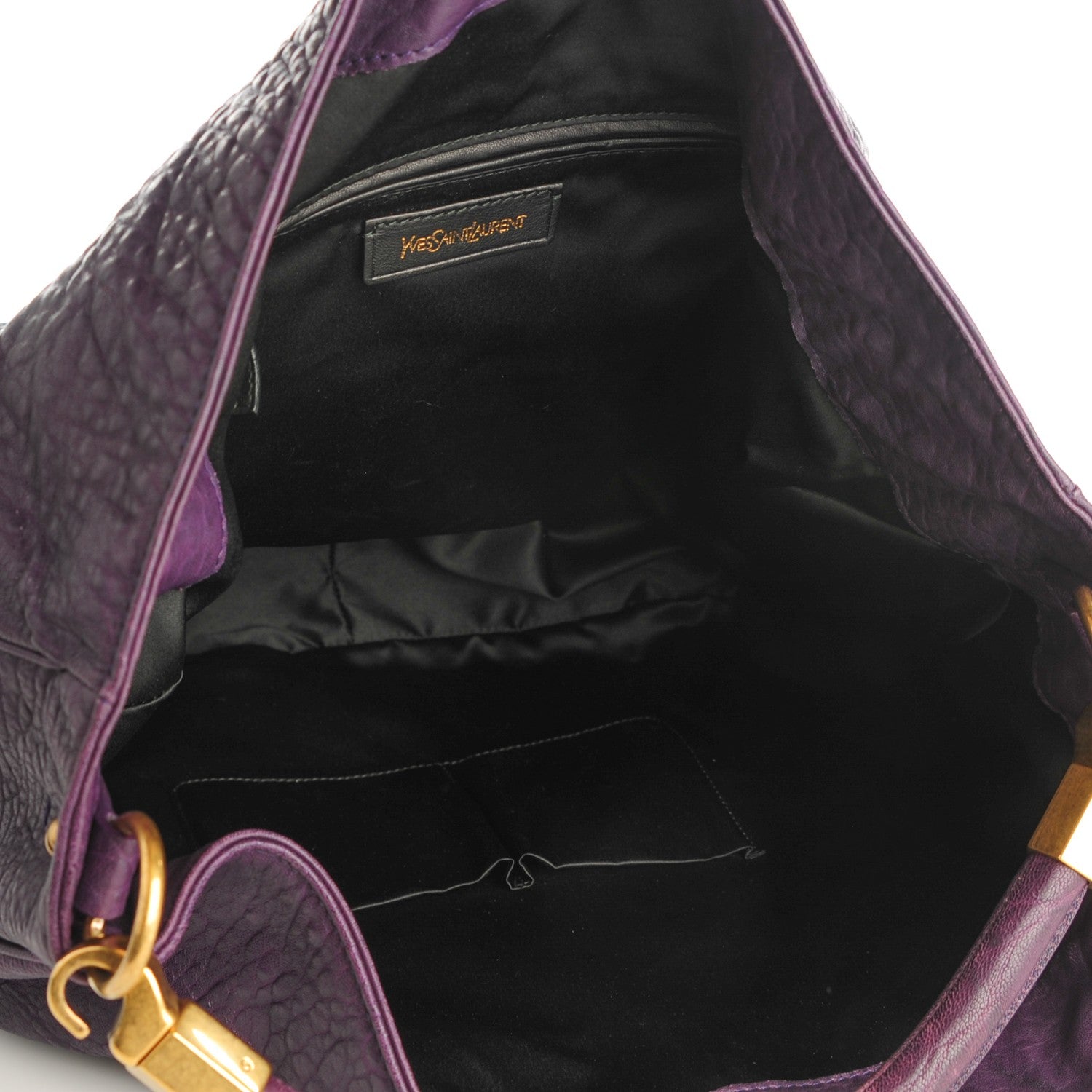 Saint Laurent Lambskin Large Roady Hobo Purple 5 of 7