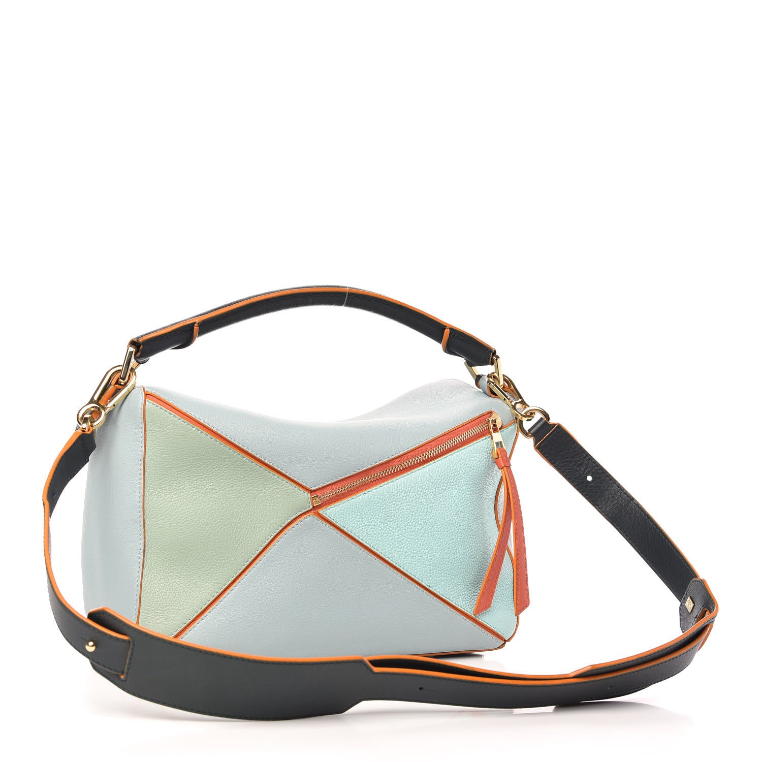 Loewe Calfskin Medium Paula's Ibiza Puzzle Bag Aqua Light Blue Multicolor 3 of 9