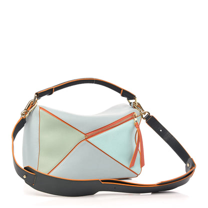 Loewe Calfskin Medium Paula's Ibiza Puzzle Bag Aqua Light Blue Multicolor 3 of 9