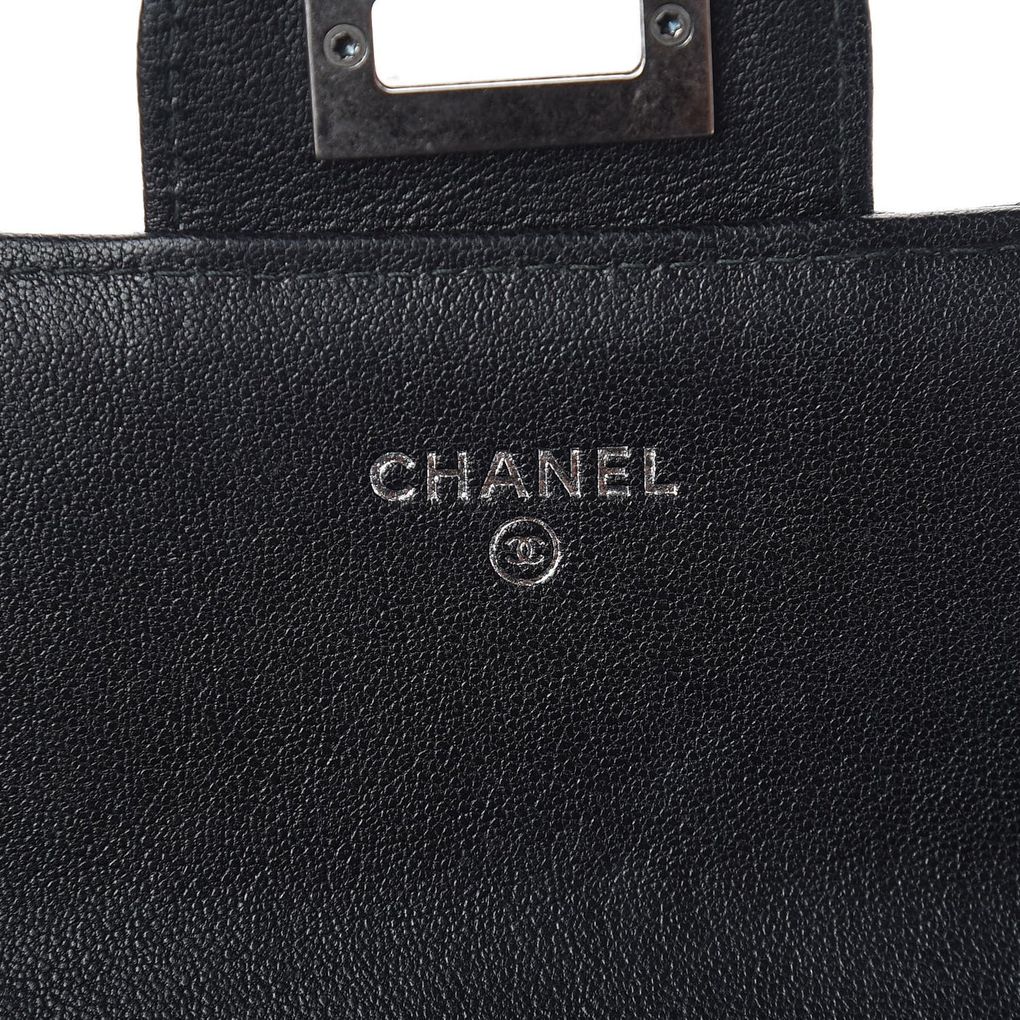 Sheepskin Chevron Quilted Studded Reissue Flap Wallet Black