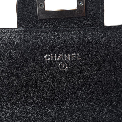 Chanel Sheepskin Chevron Quilted Studded Reissue Flap Wallet Black 6 of 9