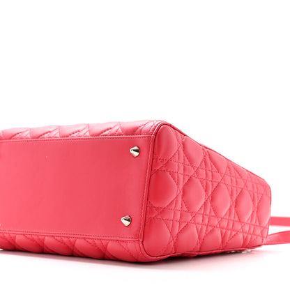 Christian Dior Lambskin Cannage Medium Lady Dior Red 10 of 11