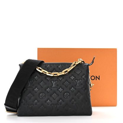 Louis Vuitton Lambskin Embossed Monogram Coussin PM Black 12 of 12