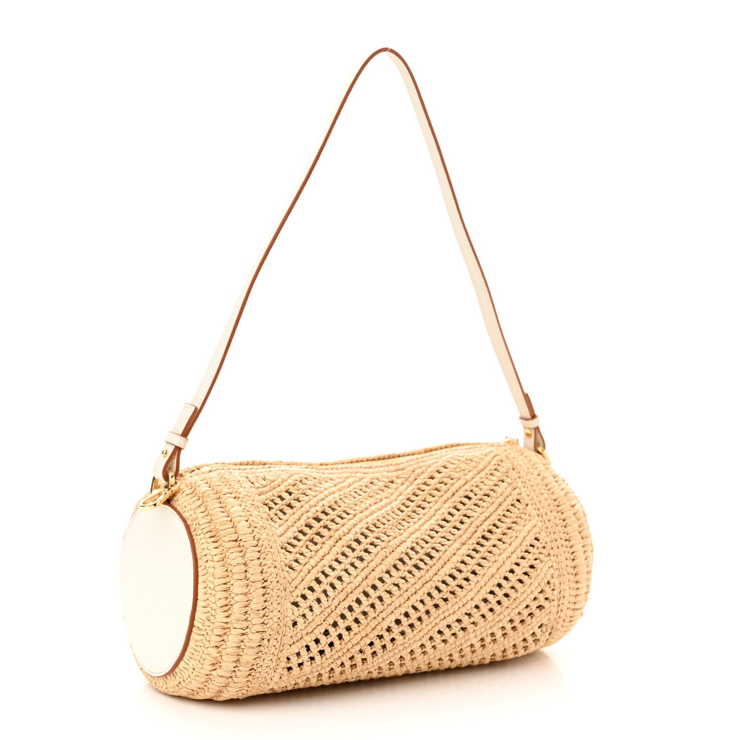 Raffia Paula's Ibiza Bracelet Pouch Natural White