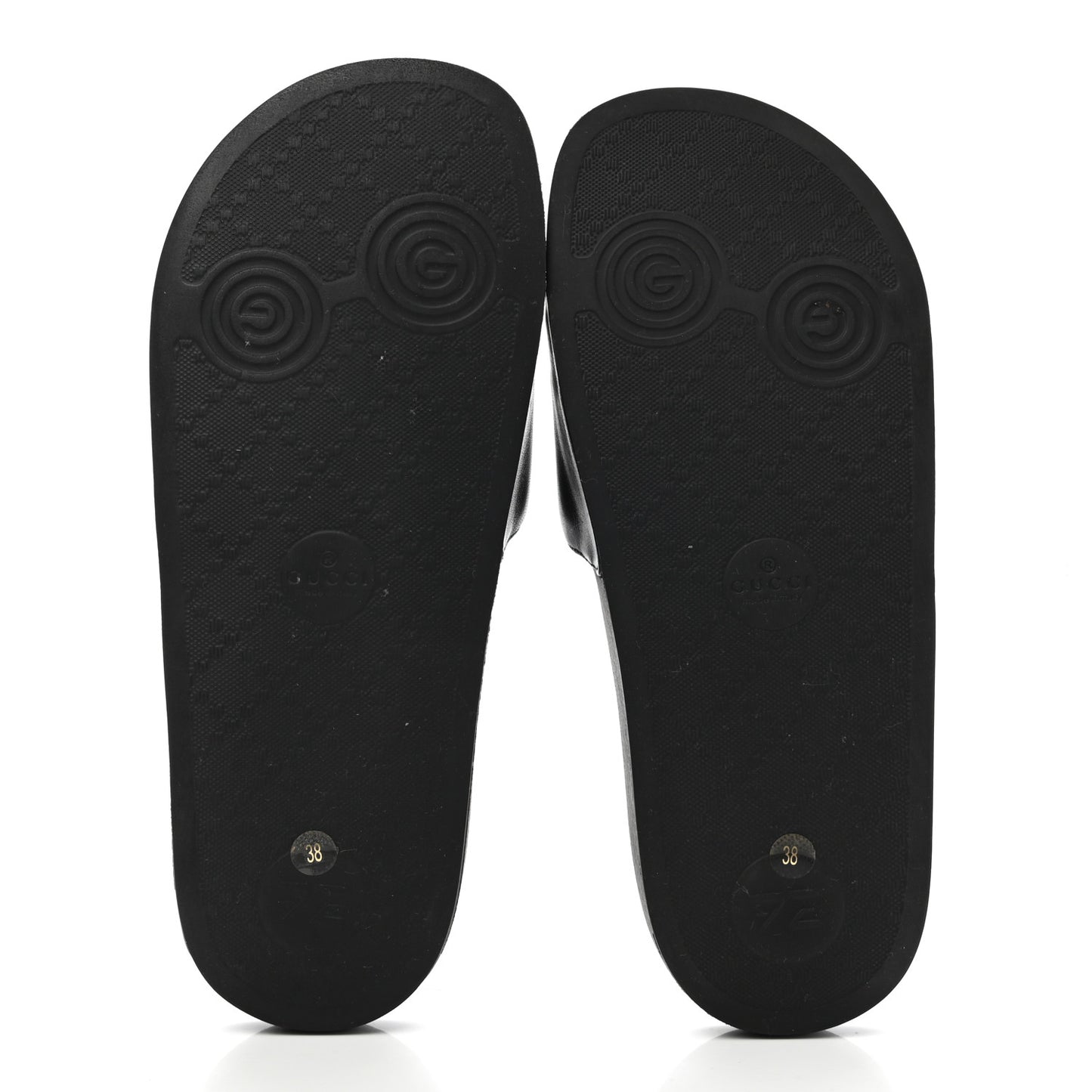 Nappa Miro Soft Calfskin Womens Interlocking G Slide Sandals 38 Black White