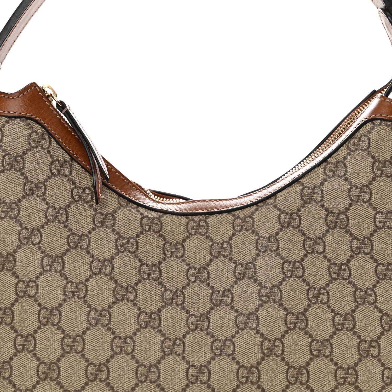 Gucci GG Supreme Monogram Linea A Hobo Brown 8 of 10