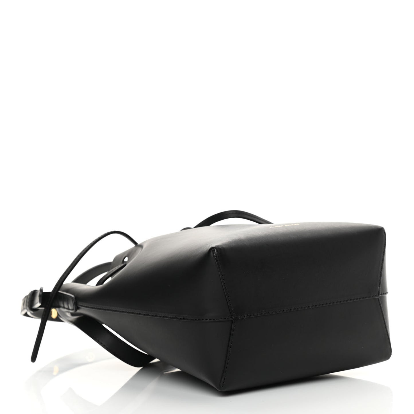 Vegetable Tanned Calfskin Mini Bucket Bag Black Flamma