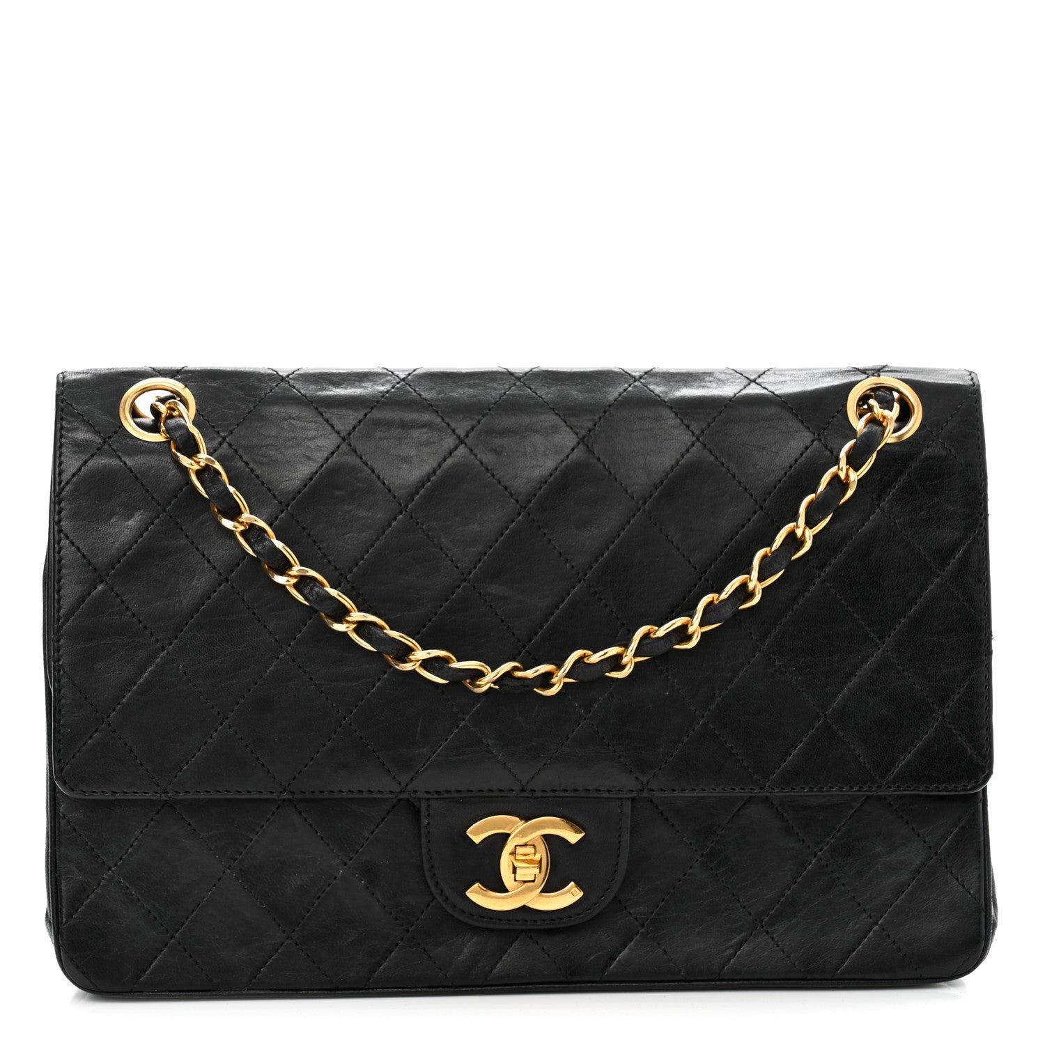 Chanel Lambskin Quilted Medium Double Flap Black 1 of 11