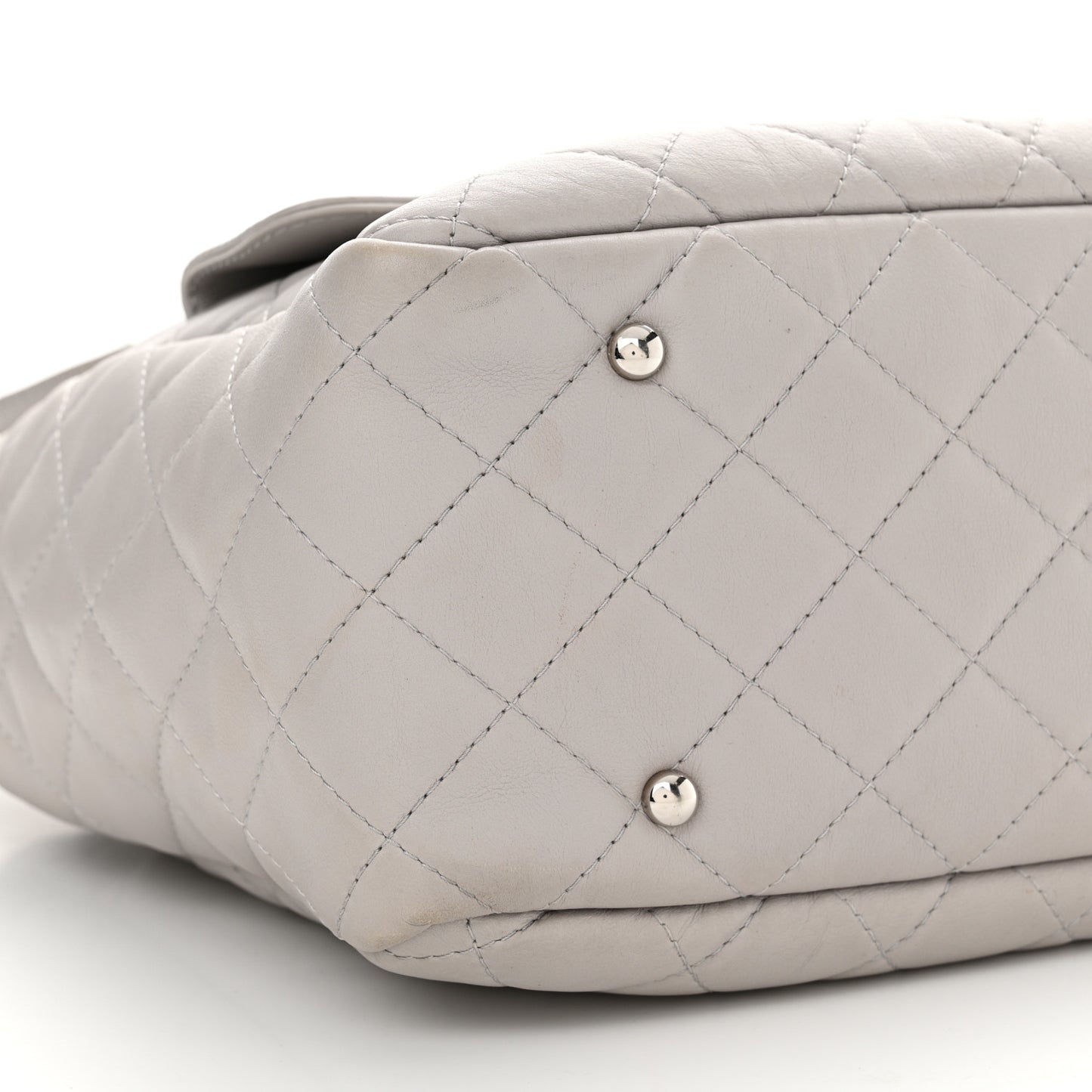 Calfskin Quilted Ultra Pocket Shopping Tote Grey