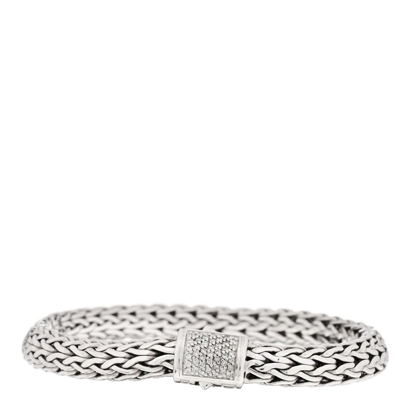 Sterling Silver Diamond 7.5mm Classic Chain Bracelet