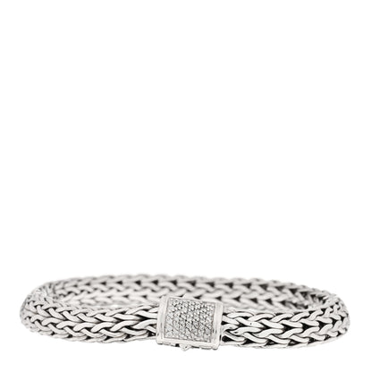 John Hardy Sterling Silver Diamond 7.5mm Classic Chain Bracelet 2 of 3