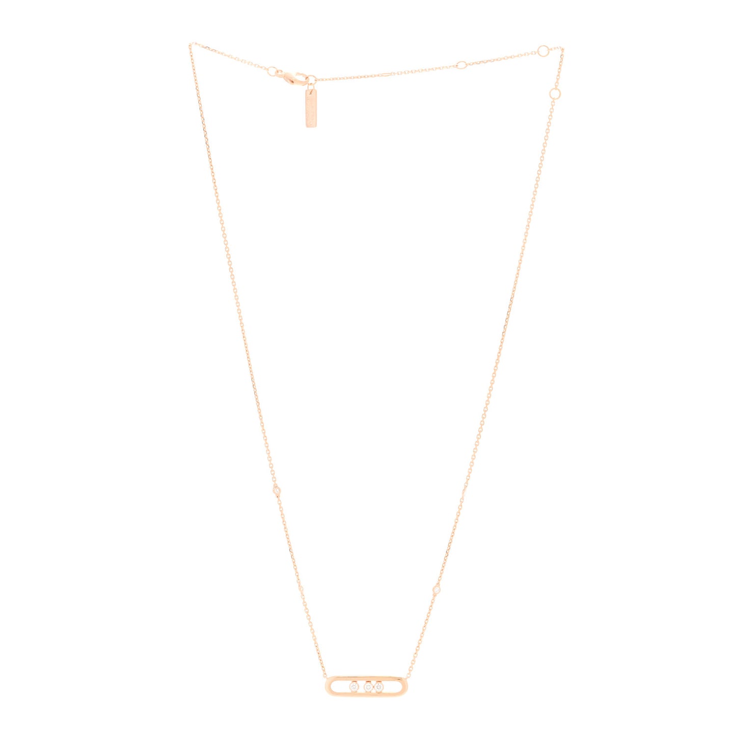 18K Rose Gold Diamond Baby Move Necklace