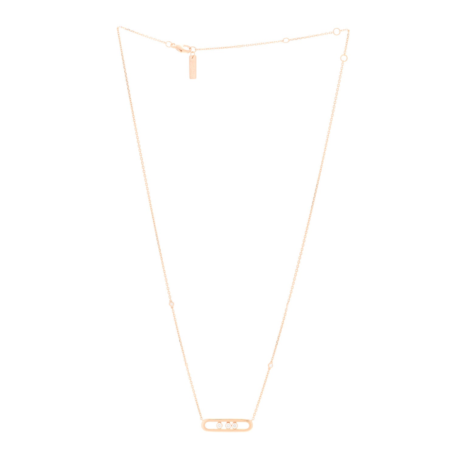 Messika 18K Rose Gold Diamond Baby Move Necklace 3 of 6
