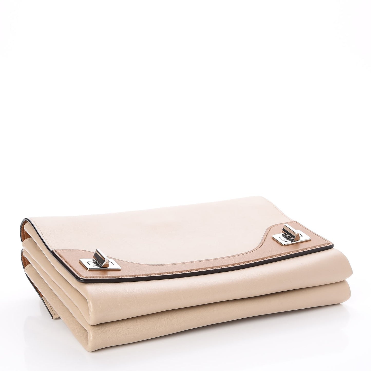 Vitello Soft Bi-Color Double Shoulder Bag Sabbia Caramel