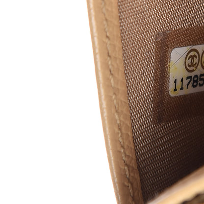 Chanel Grained Calfskin CC Button Yen Wallet Beige 10 of 13