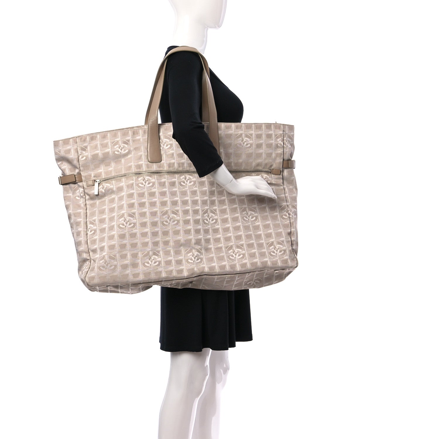 Chanel Nylon Extra Large Travel Tote Beige 2 of 17