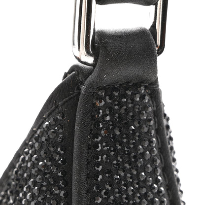 Alexander Wang Calfskin Satin Crystal Embellished Small Legacy Glitter Hobo Black 11 of 15