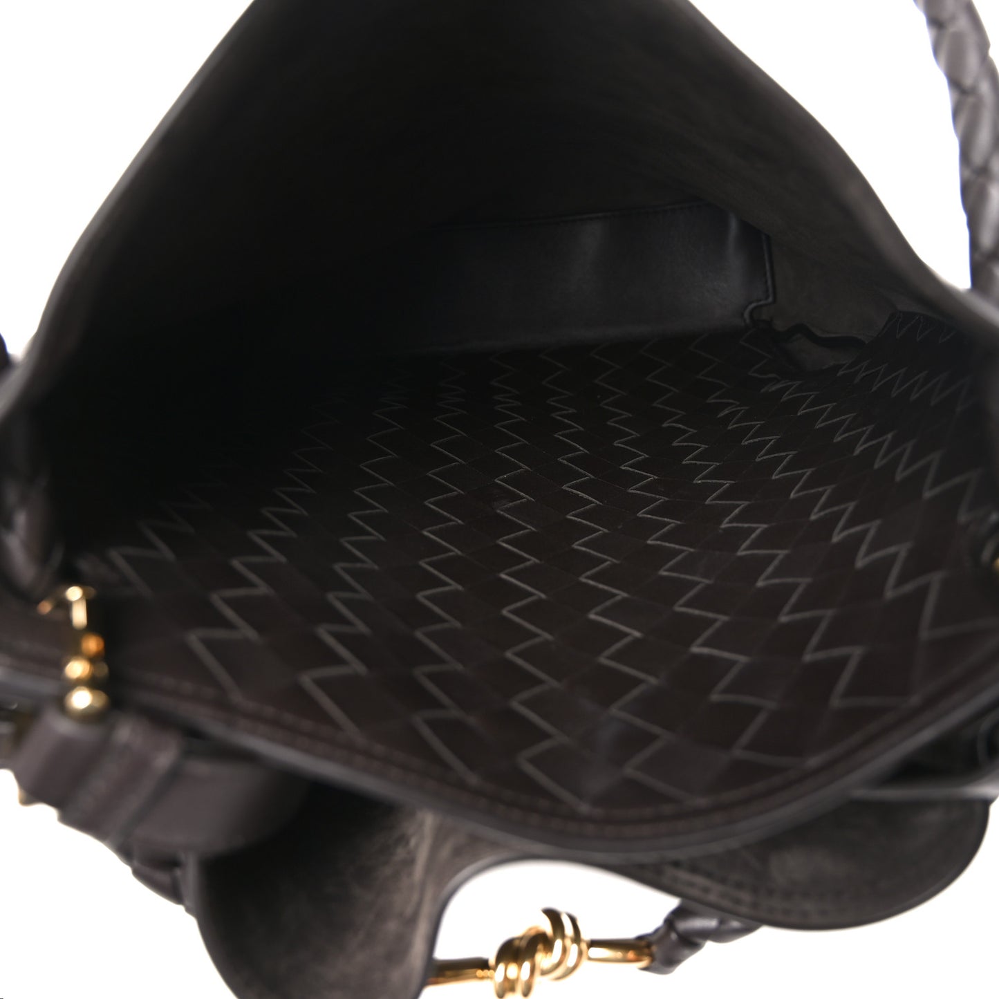Silky Calfskin Vertical Andiamo Bucket Bag Fondant