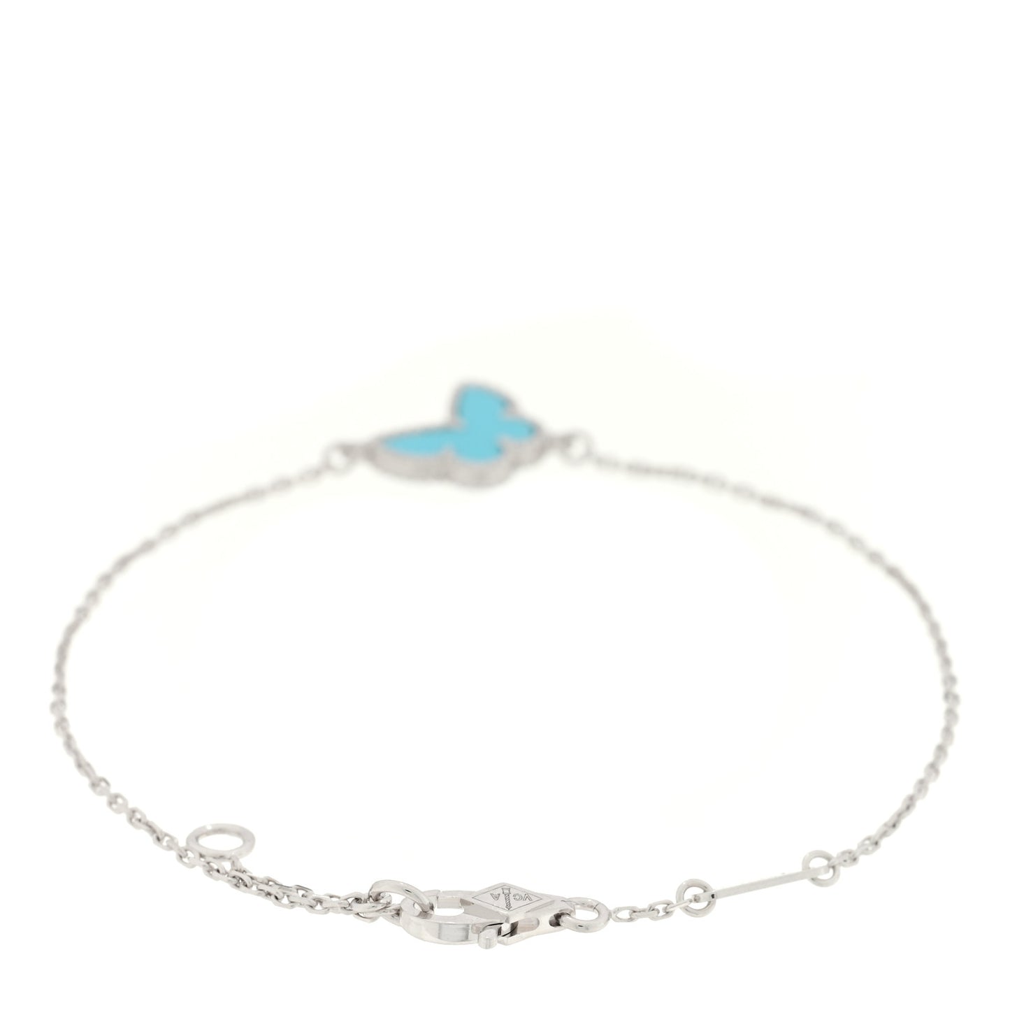 18K White Gold Turquoise Sweet Alhambra Butterfly Bracelet