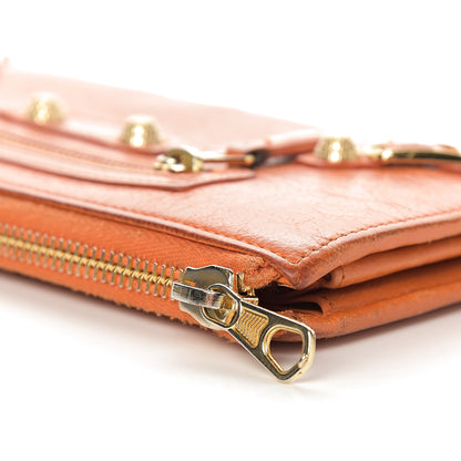 Balenciaga Agneau Classic Hardware Continental Zip Around Wallet Tangerine 15 of 15