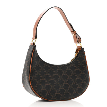 Celine Triomphe Canvas Calfskin Ava Shoulder Bag Tan 3 of 10