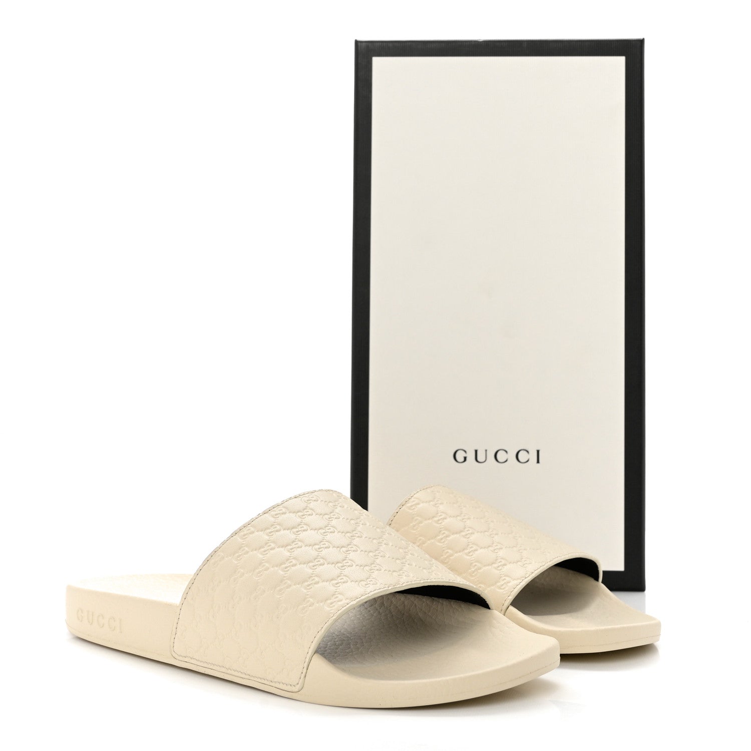 Gucci Microguccissima Slide Sandals 39 Ivory 8 of 8