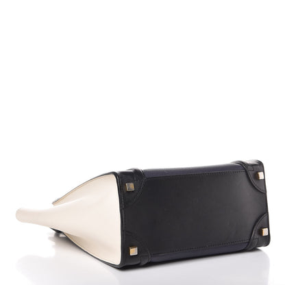 Celine Textured Calfskin Micro Tri-Color Luggage Navy Blue 4 of 10