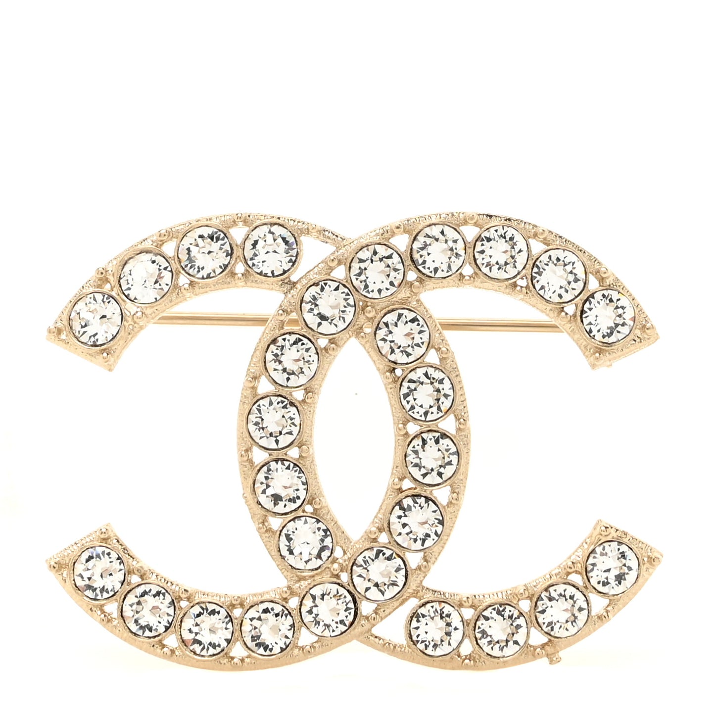 Crystal Coco's Pearls CC Brooch Light Gold