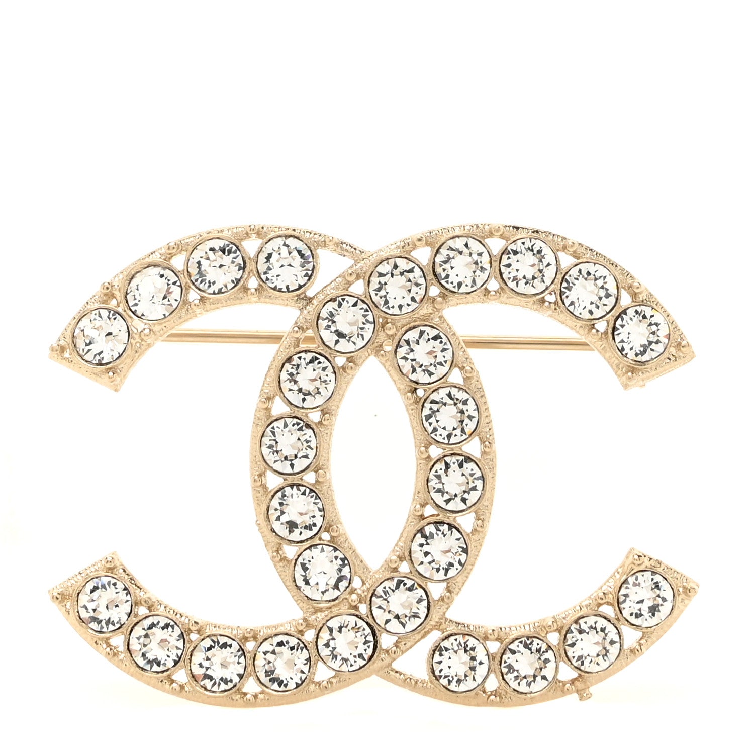 Chanel Crystal Coco's Pearls CC Brooch Light Gold 1 of 4