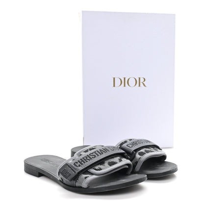 Christian Dior Mizza Shiny Nylon Dio(r)evolution Slide Sandals  38 Black Grey 10 of 10
