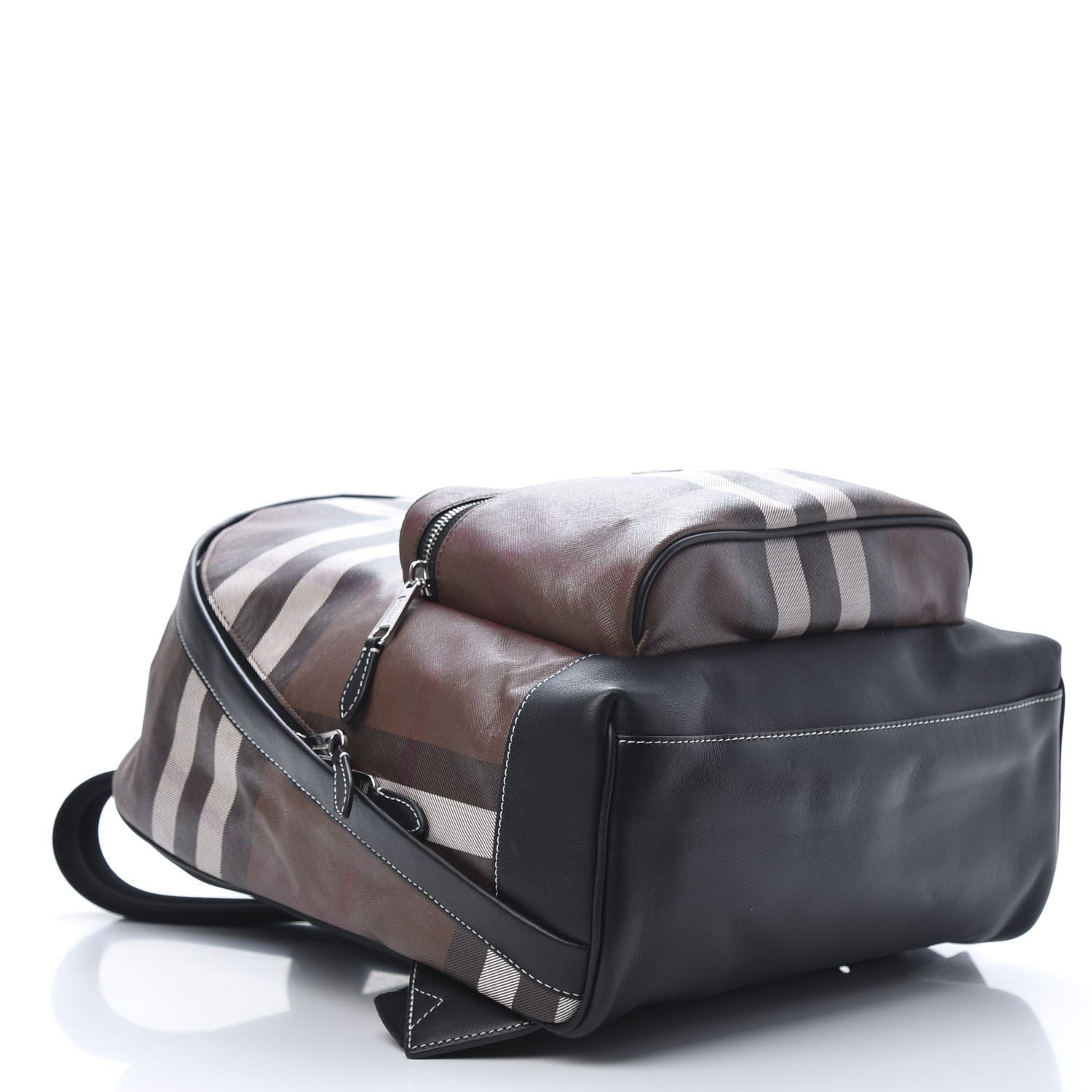 Burberry E-Canvas Check Backpack Dark Birch Brown 3 of 10