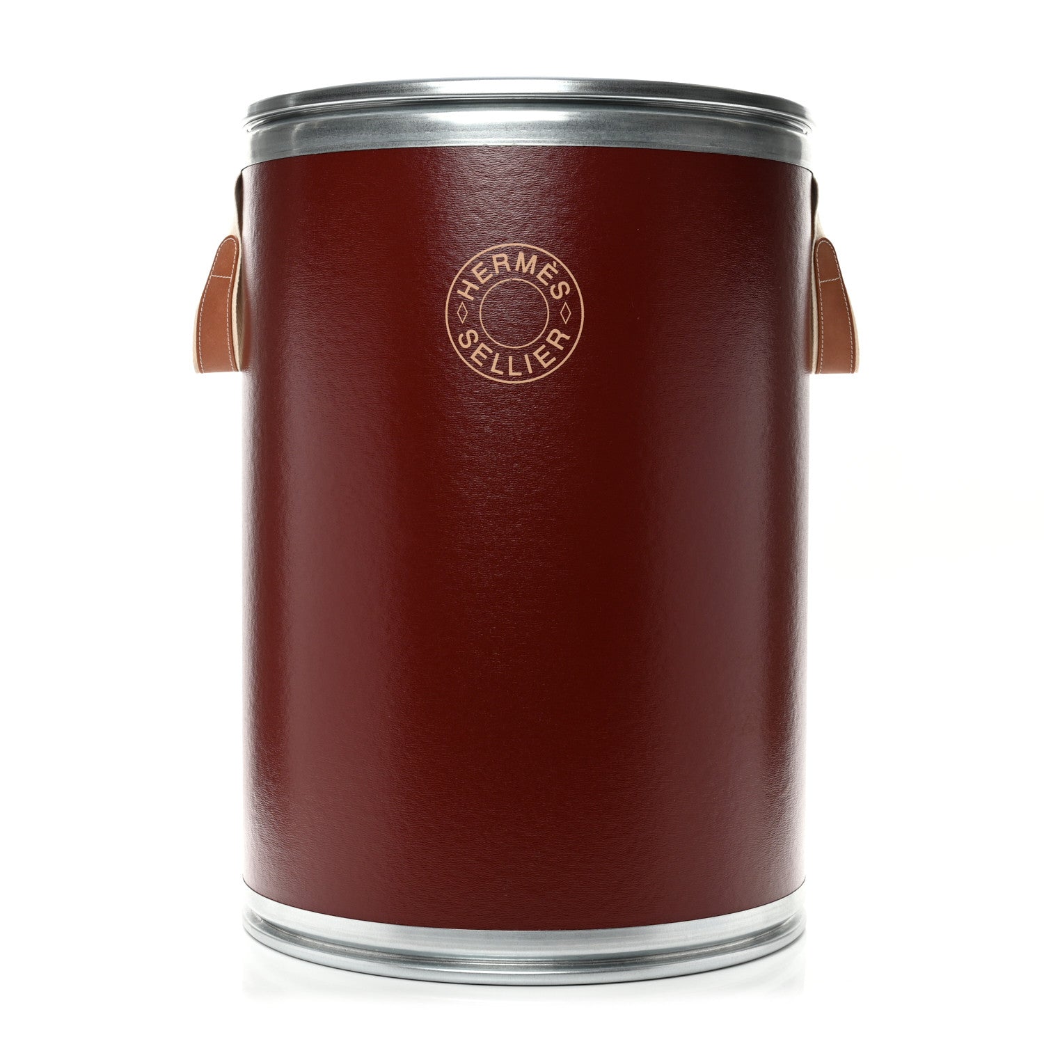 Hermes Kraft Paper Metal Canvas Saddle Box Rouge H 1 of 16