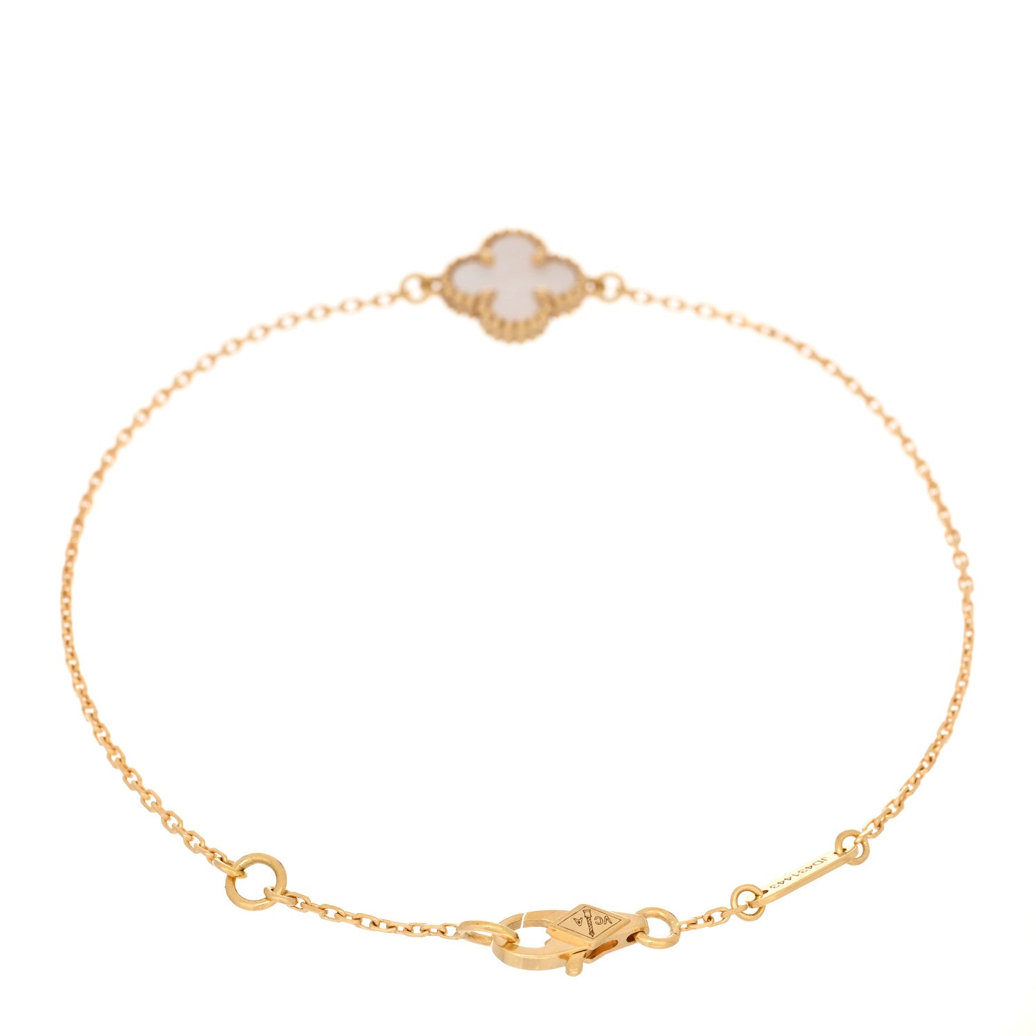 Van Cleef & Arpels 18K Yellow Gold Mother of Pearl Sweet Alhambra Bracelet 2 of 5
