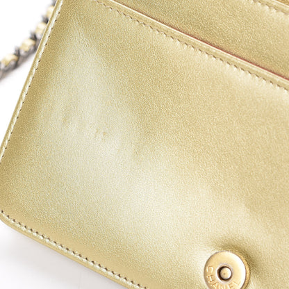 Chanel Metallic Aged Calfskin Quilted Gabrielle Wallet On Chain WOC Gold 11 of 12