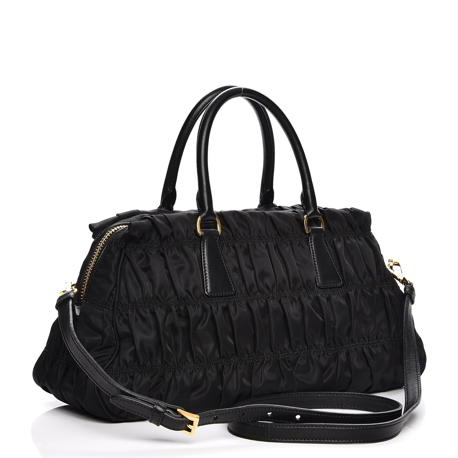 Prada Tessuto Nylon Gaufre Shopping Satchel Black 4 of 10
