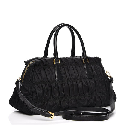 Prada Tessuto Nylon Gaufre Shopping Satchel Black 4 of 10