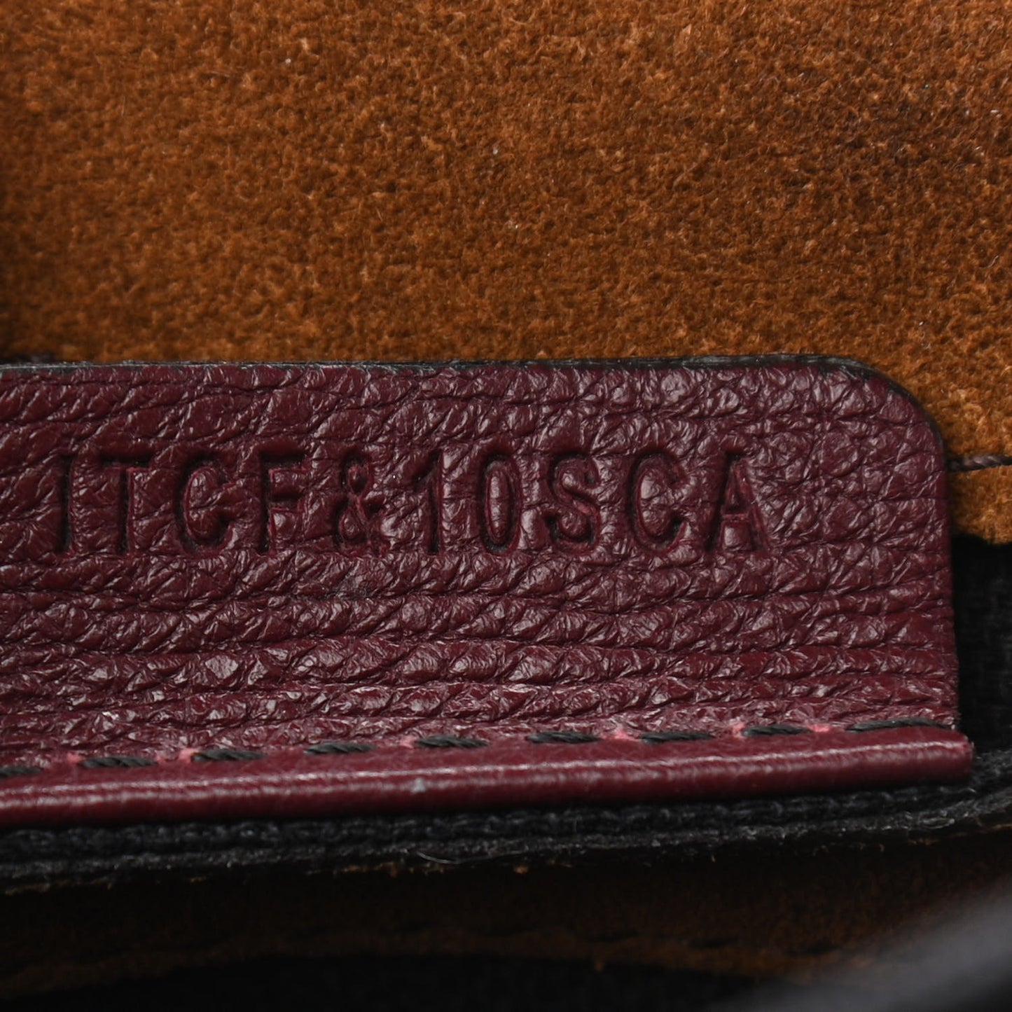 Derby Calfskin House Check Small Macken Crossbody Bag Mahogany Red