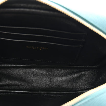 Saint Laurent Grain De Poudre Matelasse Monogram Mini Lou Camera Bag Blue Vert 5 of 12