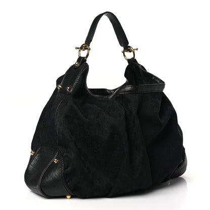 Gucci Monogram Large Jockey Hobo Black 3 of 11