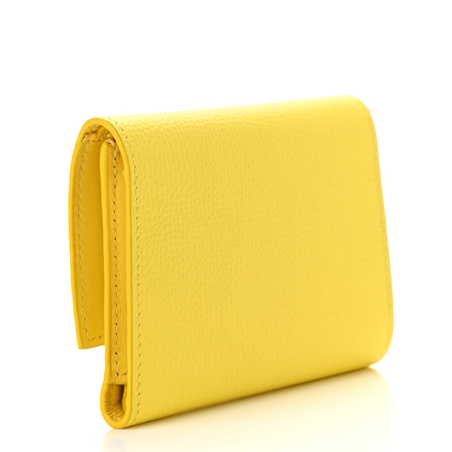 Loewe Pebble Grain Calfskin Anagram Small Vertical Wallet Lemon 3 of 7